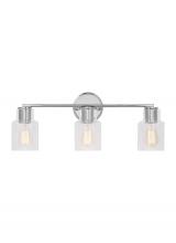 Generation-Designer DJV1003CH - Sayward Transitional 3-Light Bath Vanity Wall Sconce in Chrome Finish With Clear Glass Shades
