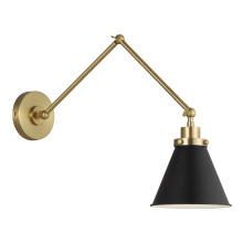 Generation-Designer CW1151MBKBBS - Wellfleet Double Arm Cone Task Sconce