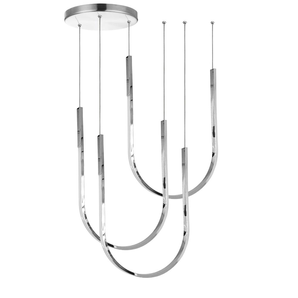 62W Horizontal Pendant Polished Chrome with White Silicone Diffuser