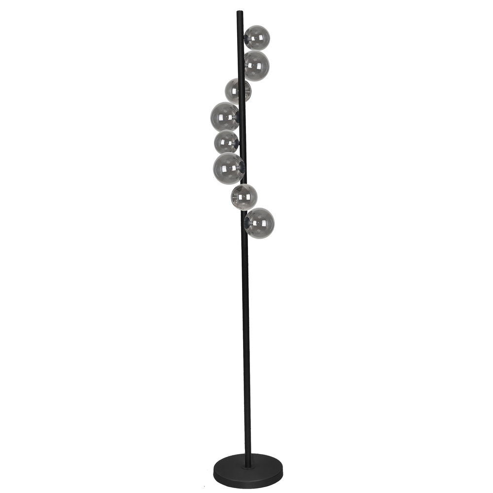 8LT Halogen Floor Lamp MB w/ Smoked Glass