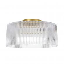 Dainolite NAD-123FH-AGB-FL - 1 Light Flush Mount in Aged Brass w/ Fluted Glass