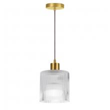 Dainolite NAD-71P-AGB-FL - 1 Light Pendant in Aged Brass w/ Fluted Glass