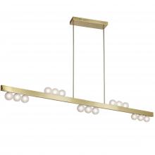 Dainolite RAL-7215HP-AGB - 15 Light Horizontal Pendant in Aged Brass w/ Frosted Glass