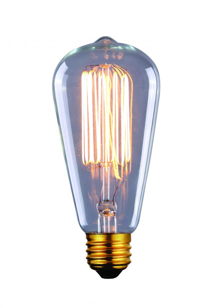 Bulb, Edison Bulbs, 60W E26 -G-, Clear Glass, ST45 Cone Shape, Dimmable, 2500 hours