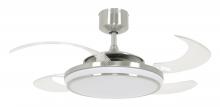Beacon Fans 21103601 - Fanaway Evo1 Brushed Chrome Retractable 4-blade LED Lighting With Remote Ceiling Fan